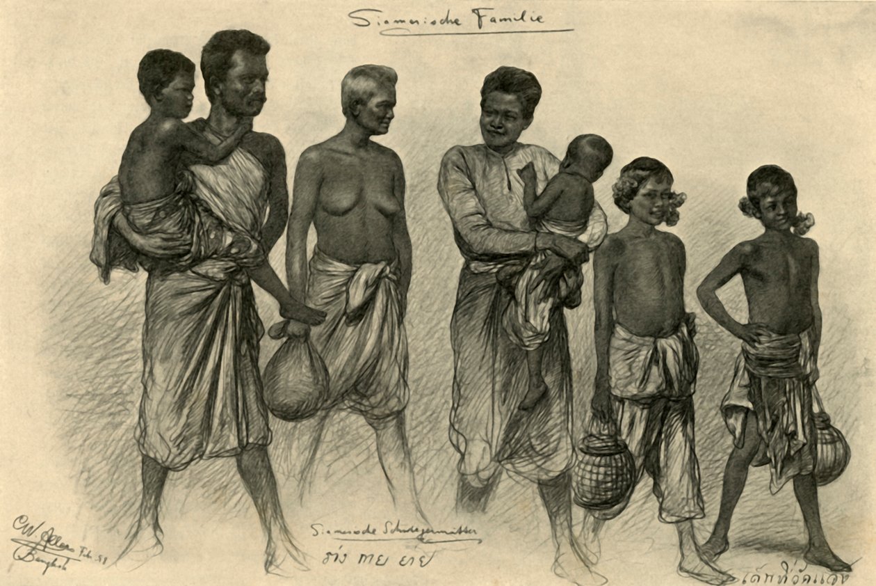 Siyam ailesi, Bangkok, 1898. by Christian Wilhelm Allers