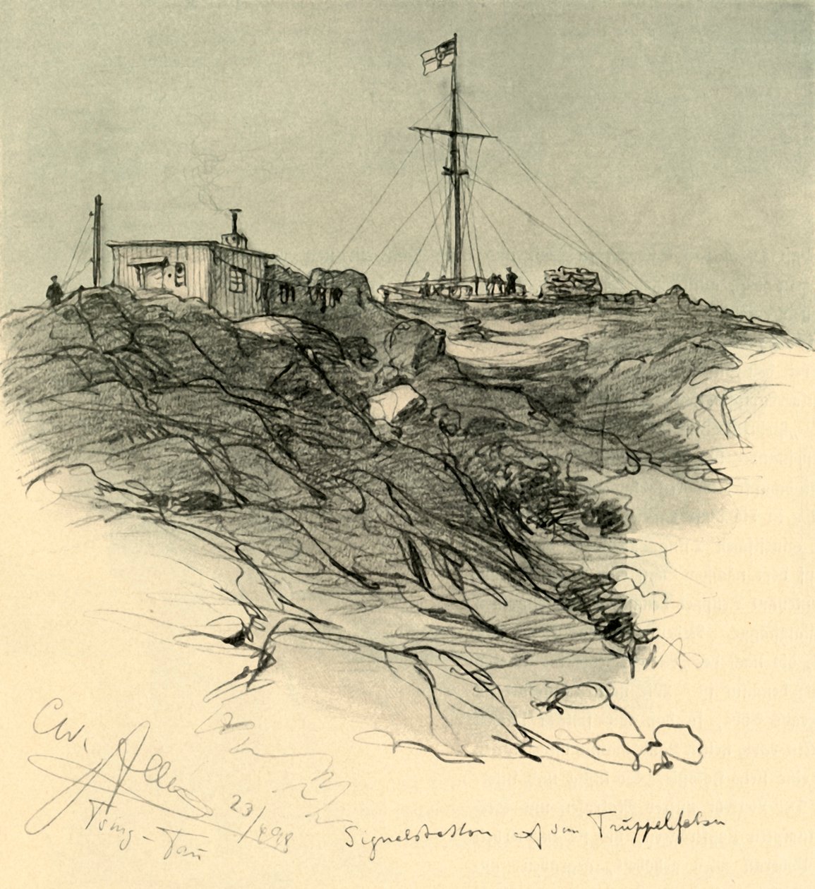 Sinyal istasyonu, Tsingtao, Çin, 1898. by Christian Wilhelm Allers