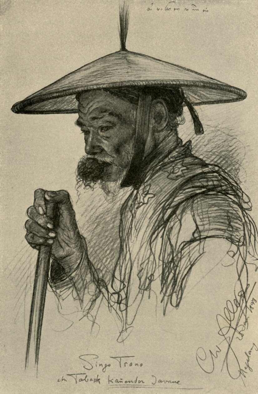 Singo Trono - tütün çiğneyen adam, Magelang, Java, 1898. by Christian Wilhelm Allers