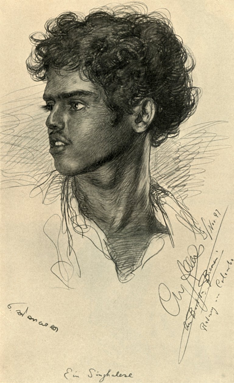 Sinhalese adam, Kolombo, Seylan, 1898. by Christian Wilhelm Allers