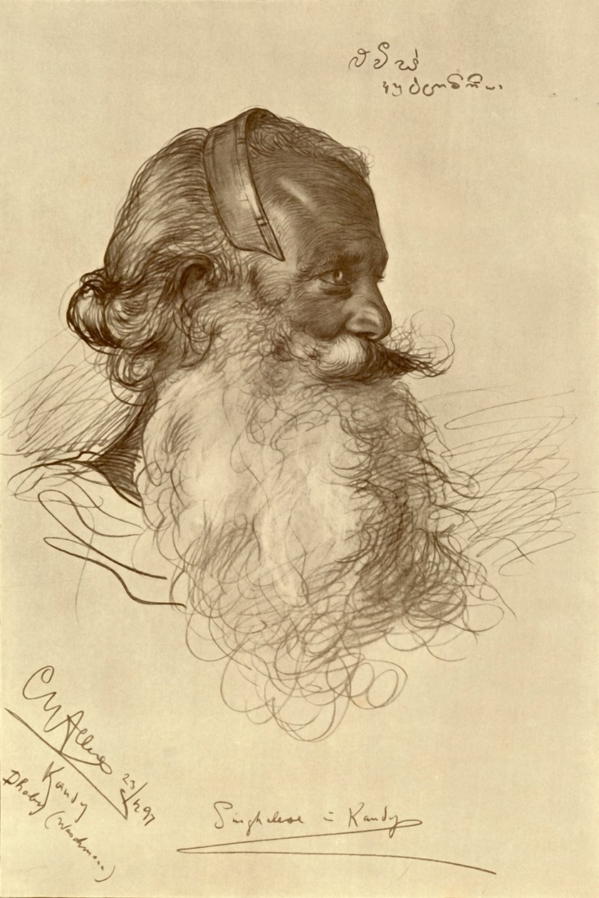 Sinhalese yıkayıcı, Kandy, Seylan, 1898. by Christian Wilhelm Allers