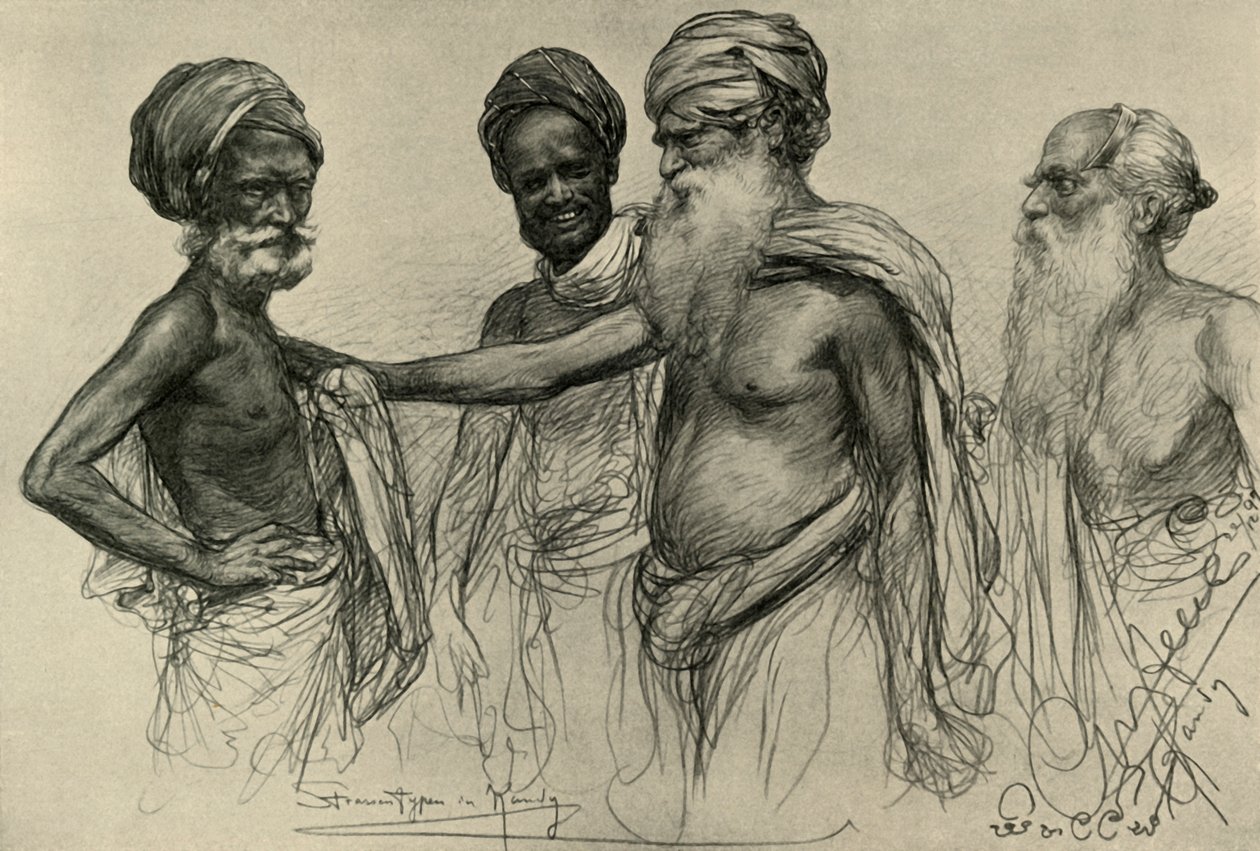 Sokak çalışmaları, Kandy, Seylan, 1898. by Christian Wilhelm Allers