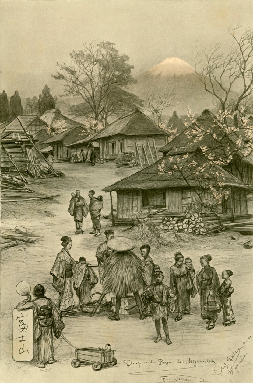 Vige Near aynı zamanda şanstır t Fuji, Miyanoshita, Japonya, 1898. by Christian Wilhelm Allers