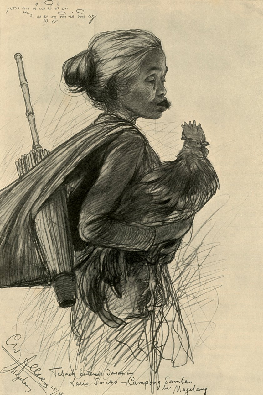 Tütün çiğneyen kadın, Magelang, Java, 1898. by Christian Wilhelm Allers