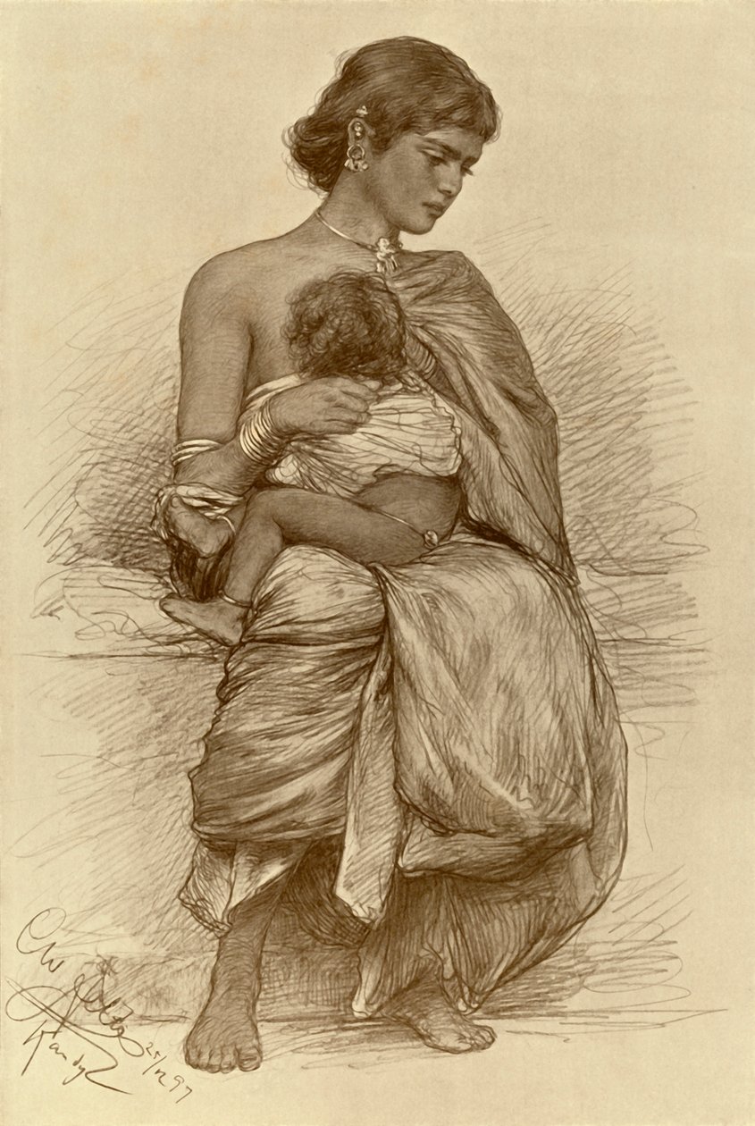 Genç anne, Kandy, Seylan, 1898. by Christian Wilhelm Allers