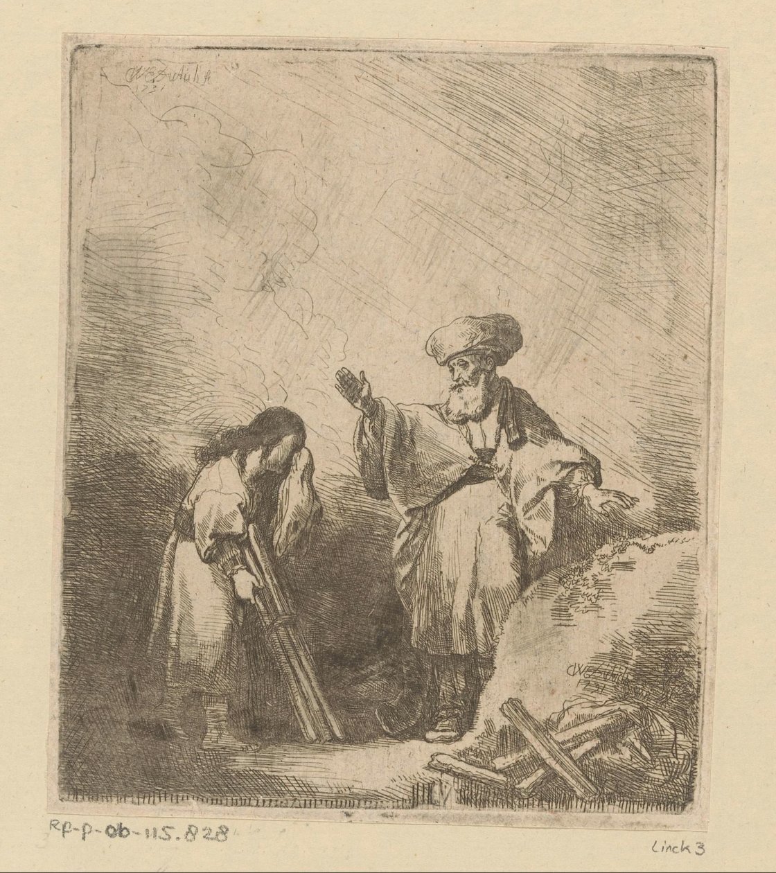 İbrahim kurbandan önce İshak ile konuşur by Christian Wilhelm Ernst Dietrich