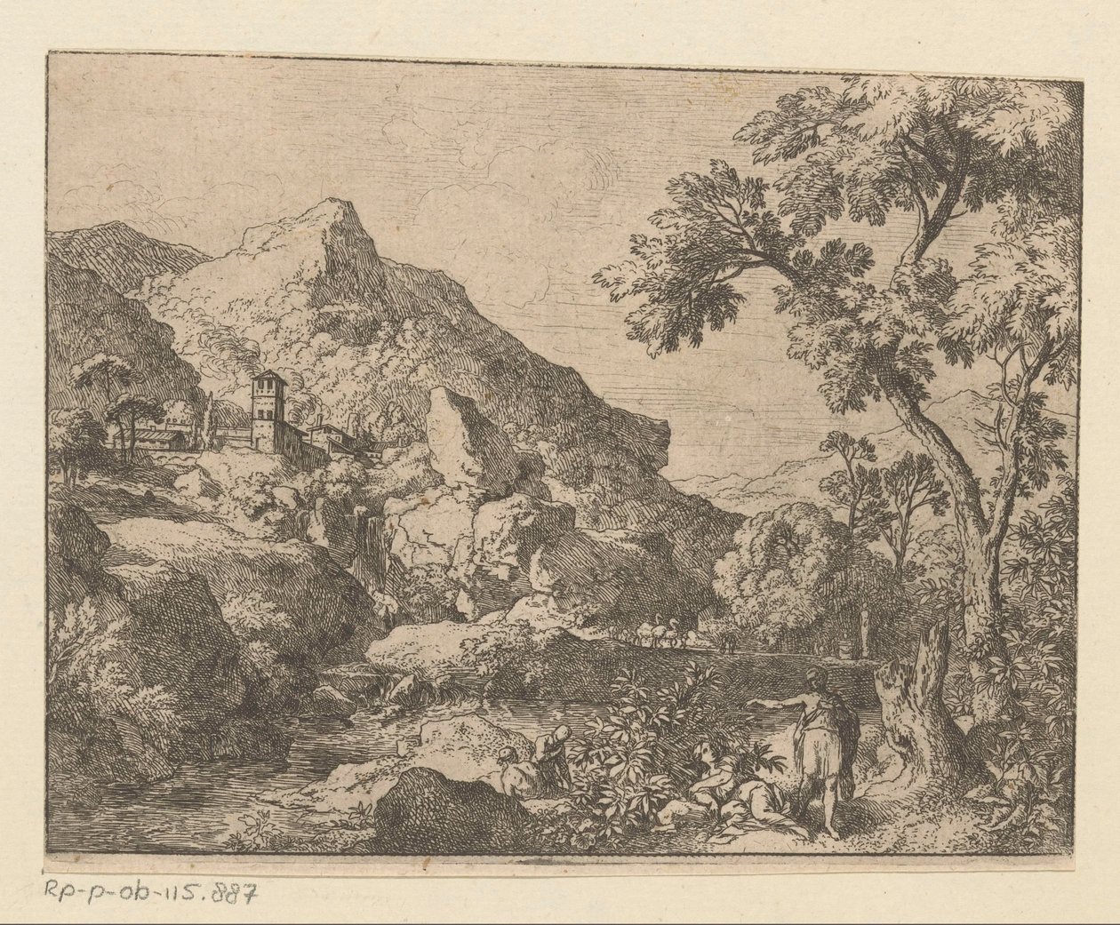 Arkadya dağ manzarası by Christian Wilhelm Ernst Dietrich