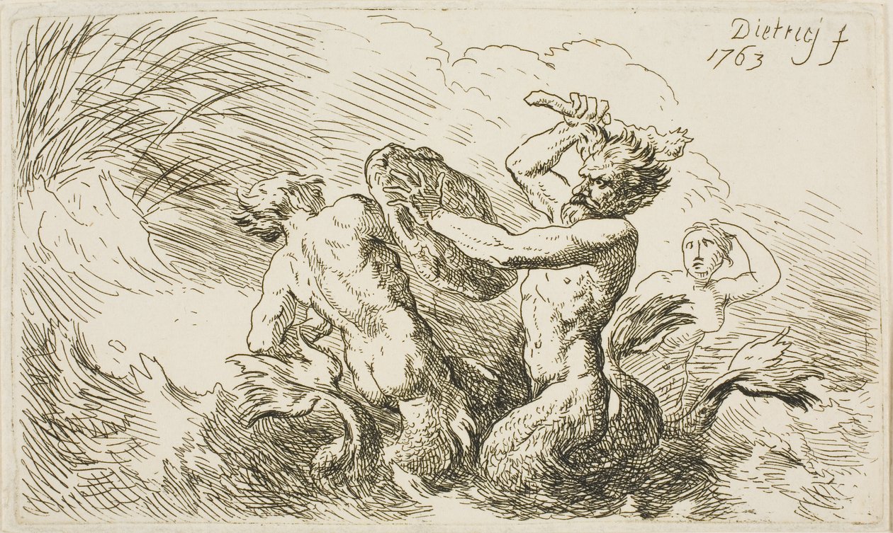 Tritonların Savaşı by Christian Wilhelm Ernst Dietrich
