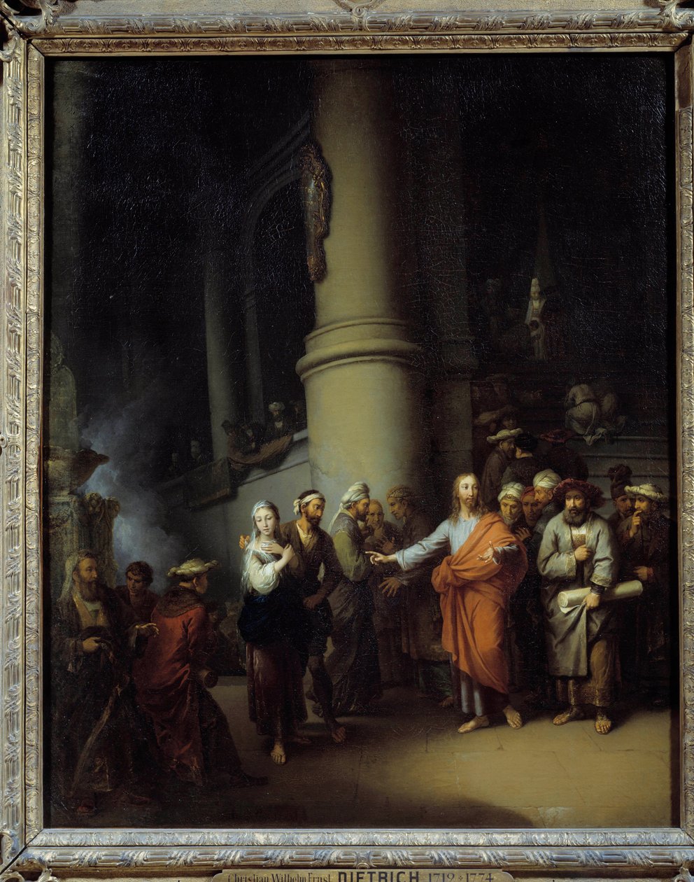 Mesih ve zina eden kadın. Christian Wilhelm Ernst Dietrich (1712-1774) by Christian Wilhelm Ernst Dietrich