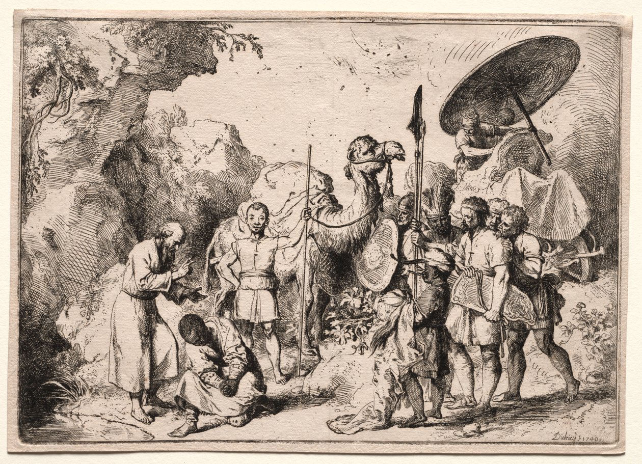 Diyakoz Philip Eunich'i Vaftiz Eder by Christian Wilhelm Ernst Dietrich