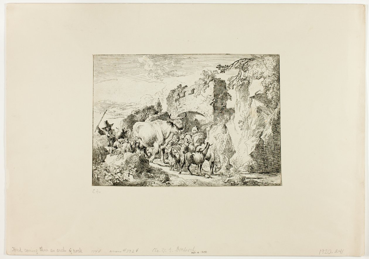 Kaya Kemerinden Gelen Sürü by Christian Wilhelm Ernst Dietrich