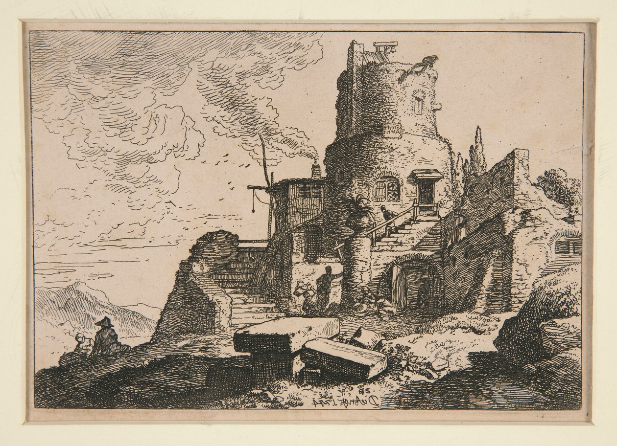 Kule ile manzara by Christian Wilhelm Ernst Dietrich
