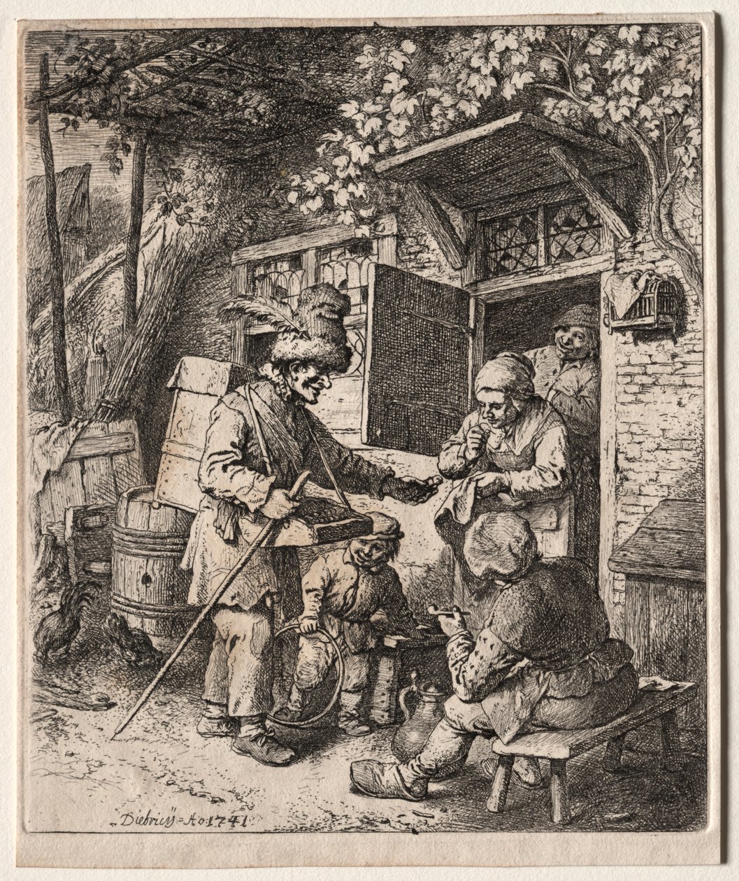 Seyyar satıcı, 1741. by Christian Wilhelm Ernst Dietrich