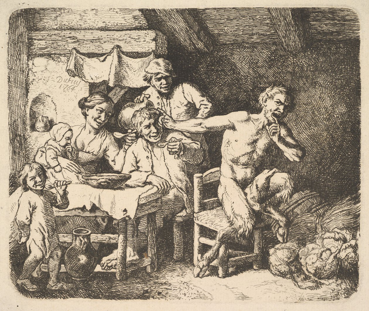 Satyr ve Köylü, 1764. by Christian Wilhelm Ernst Dietrich