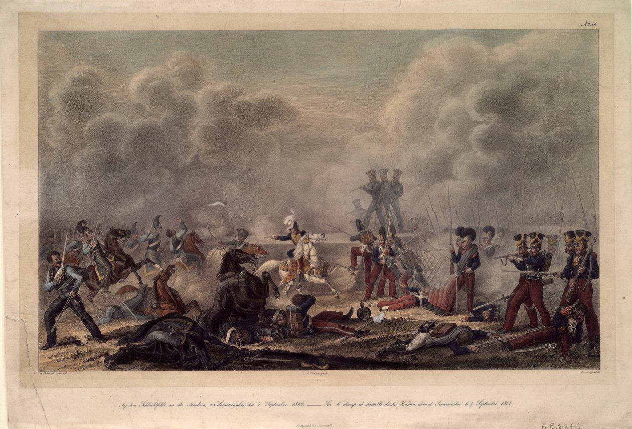 Borodino savaş alanında Semenovsky köyünün önünde, 1820