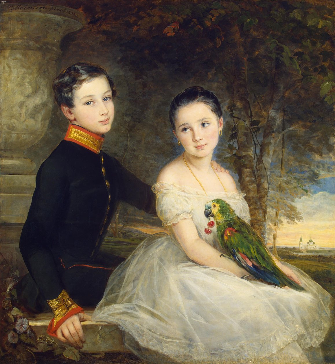 Papağanlı çocuklar Robertson, Christina (1796-1854) by Christina Robertson