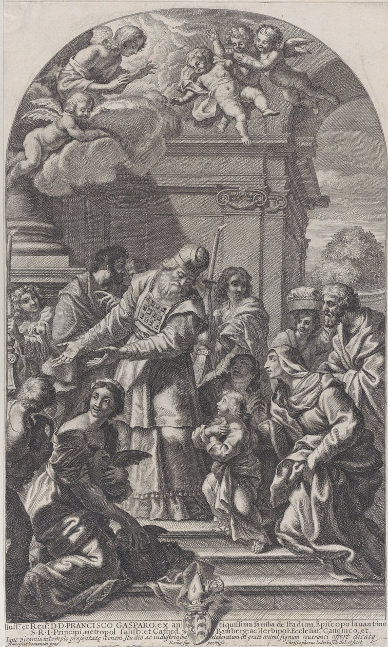 Bakire'nin Tapınakta sunumu, 1670-80. by Christof Lederwasch