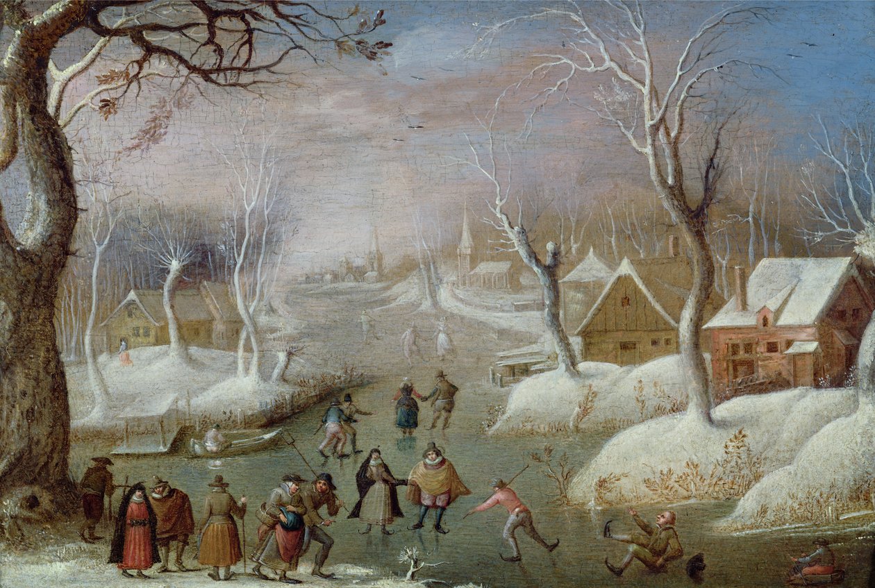 Patenciler ile Kış Manzarası, 17. yüzyıl by Christoffel van den circle of Berghe