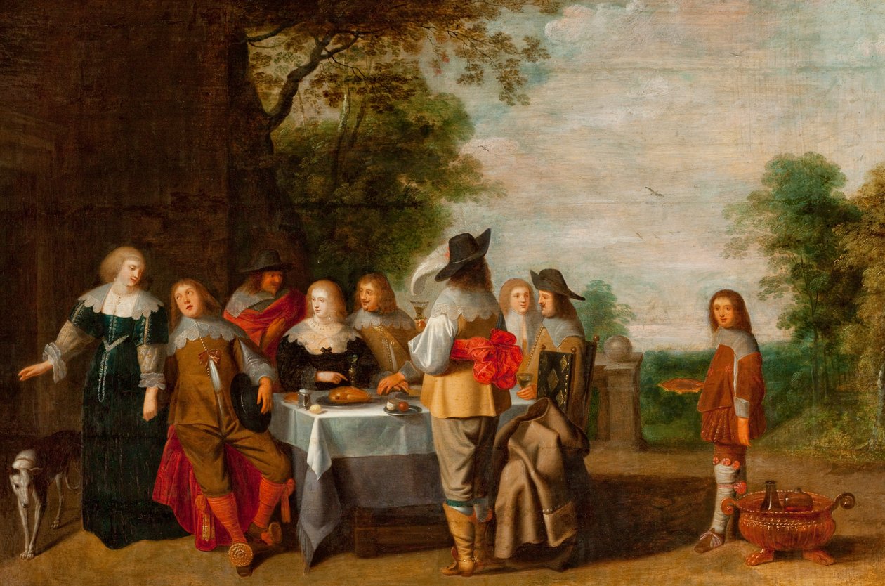 Parkta Masada Şirket (tuval üzerine yağlı boya) by Christoffel Jacobsz Laemen van der