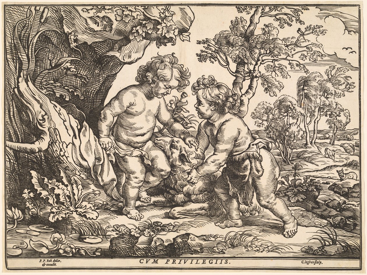 Bebek İsa ve Aziz John Kuzuyla Oynarken by Christoffel Jegher after Sir Peter Paul Rubens