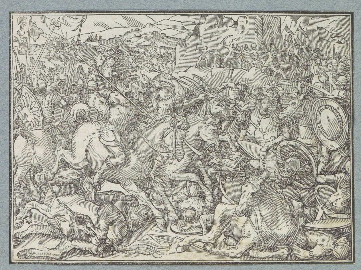Kaya duvar savaşı İsraillilerin Benjaminlere karşı savaşı by Christoffel van Sichem (I)