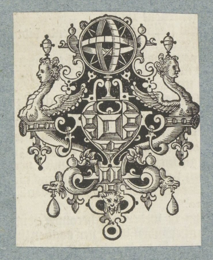 Mücevherler ve gök küresi ile süsleme by Christoffel van Sichem (II) (possibly)
