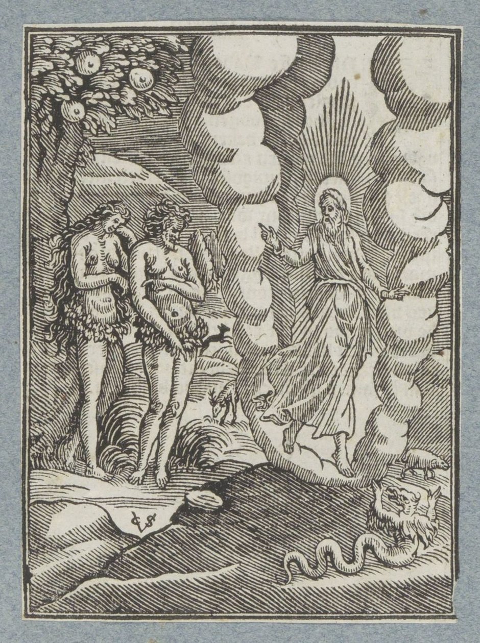 Adem ve Havva çıplaklıklarından utanıyorlar by Christoffel van Sichem (II)