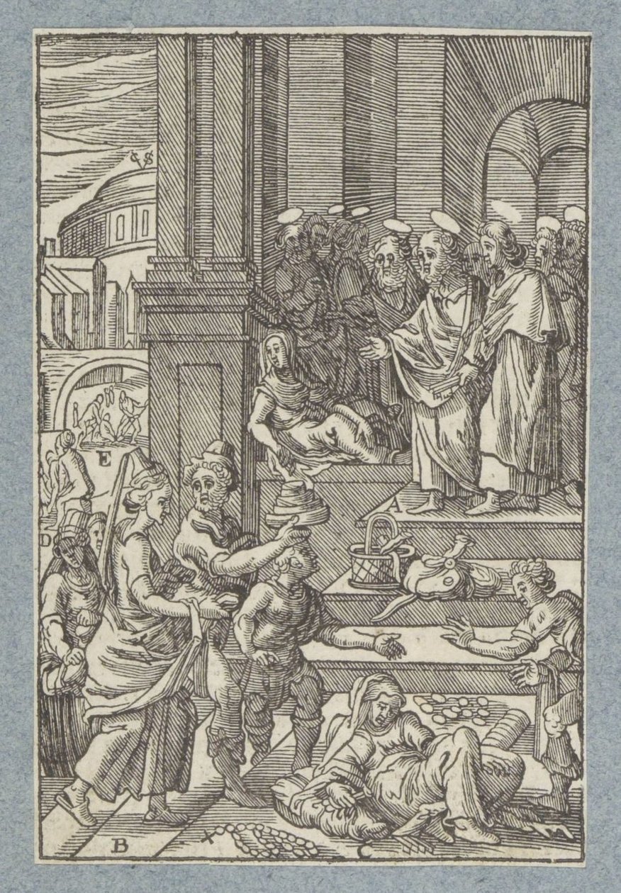 Ananias en Saffira by Christoffel van Sichem (II)
