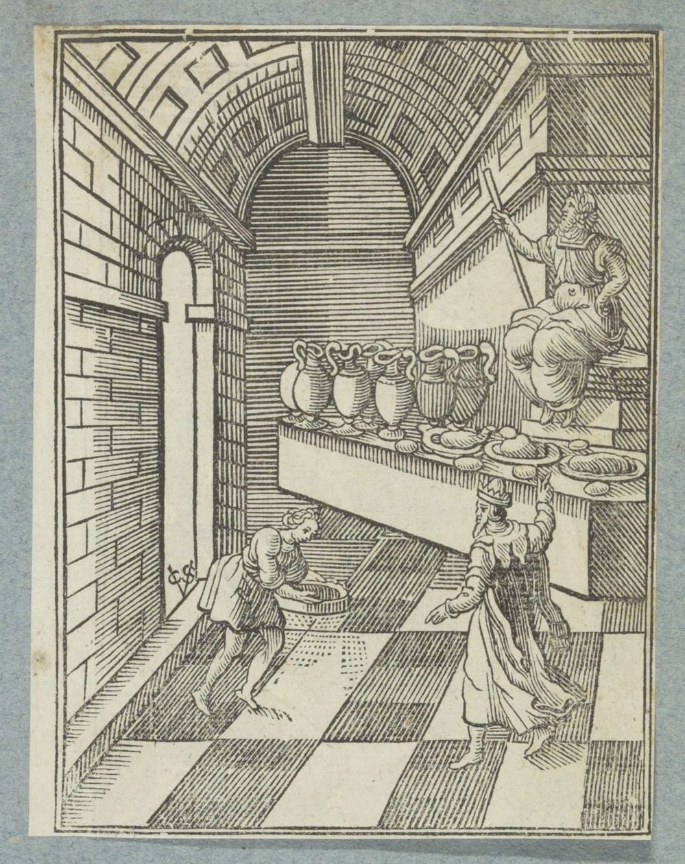 Daniel külleri tapınağın zeminine saçıyor by Christoffel van Sichem (II)