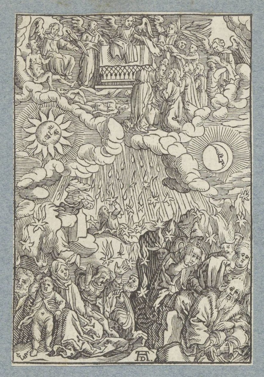 Beşinci ve altıncı mühürlerin açılması by Christoffel van Sichem (II)