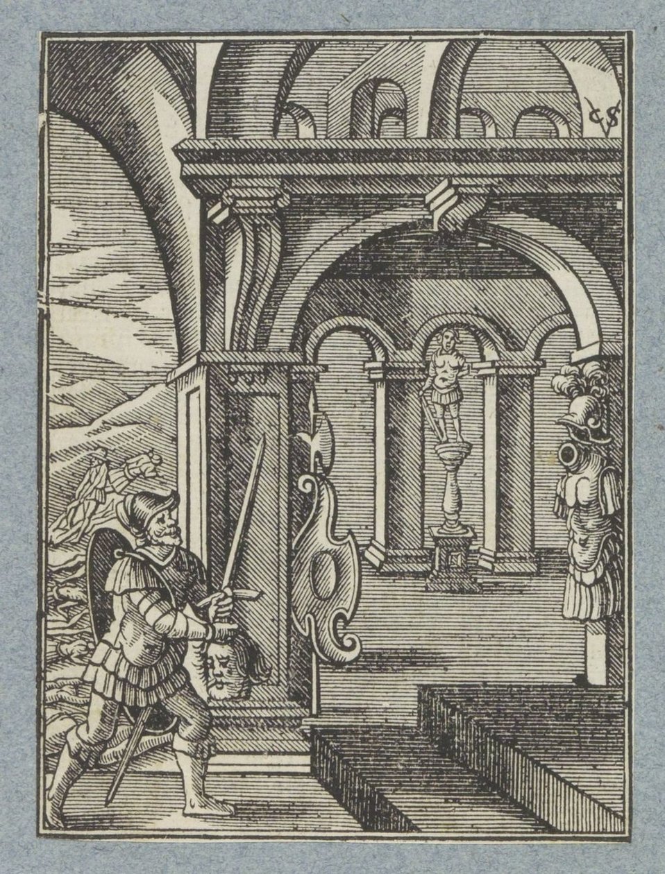 Saul'un başı Filistlilerin tapınağına getirildi by Christoffel van Sichem (II)