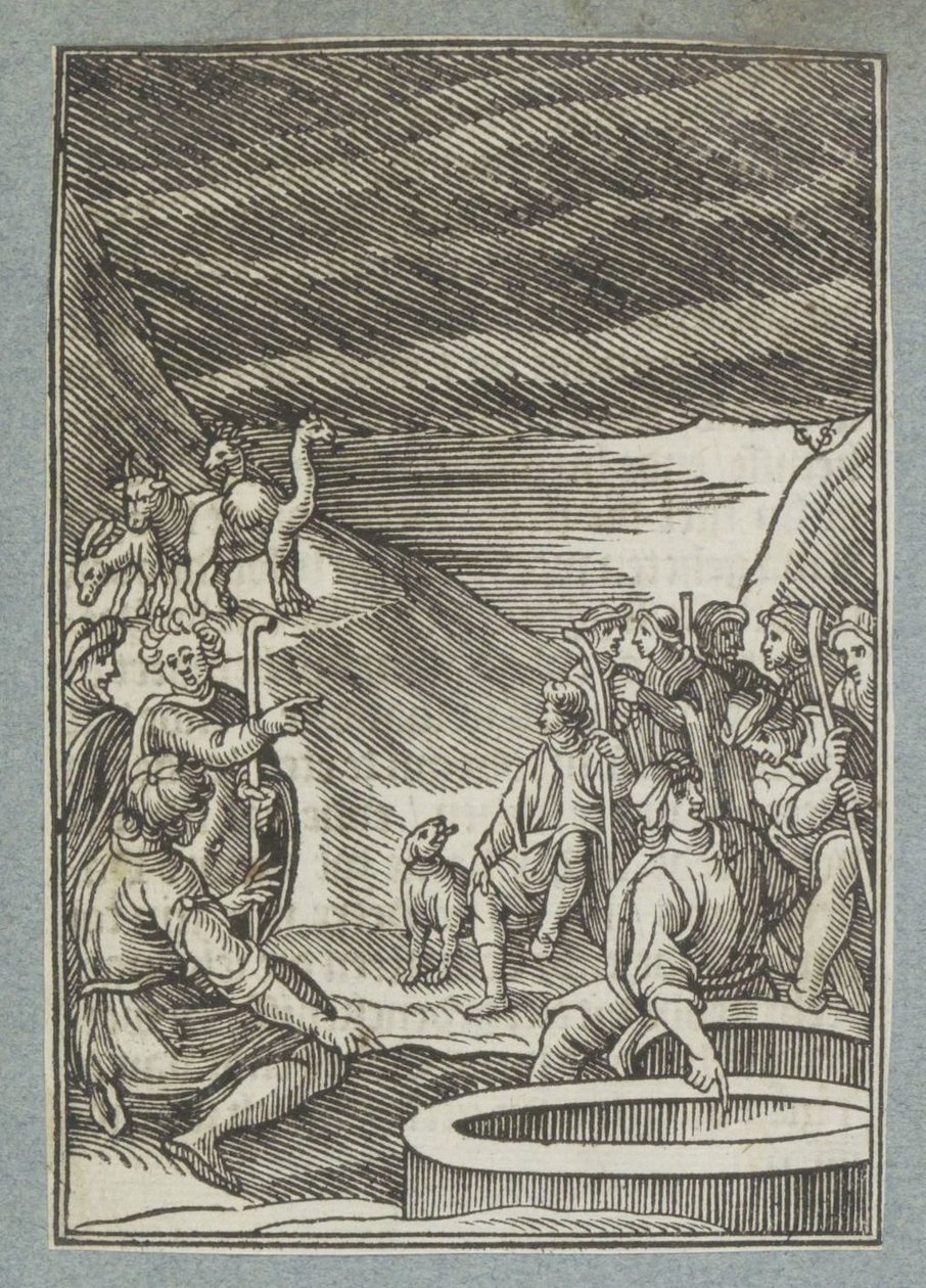 Yusuf kuyuya atılır by Christoffel van Sichem (II)
