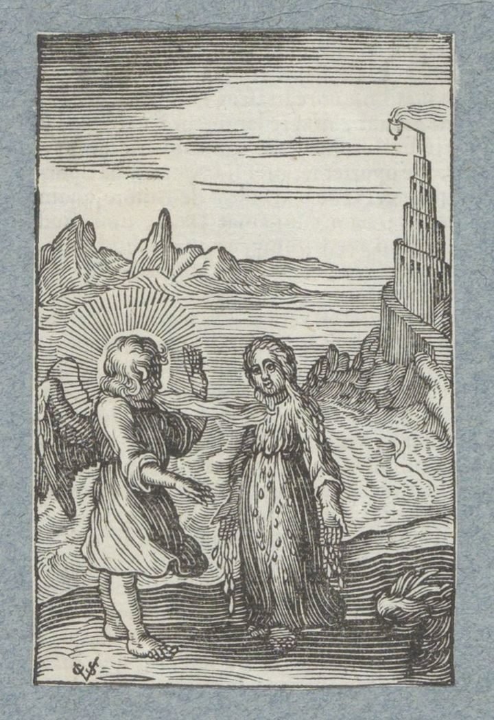 Çocuk, melek Pia Desideria'nın sıcak nefesi altında eriyor (dizi adı) by Christoffel van Sichem (II)
