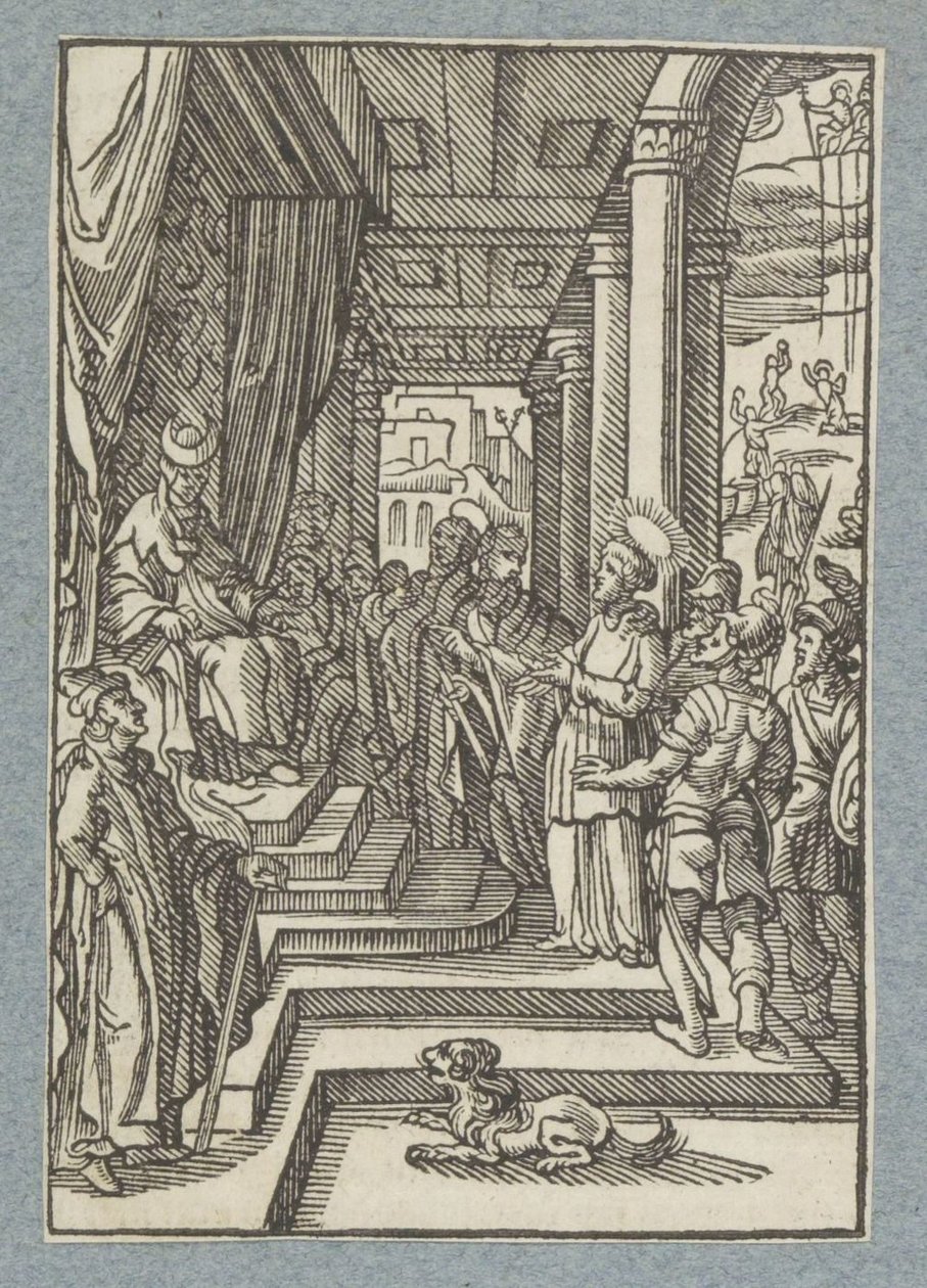 Stephen baş rahibin önünde by Christoffel van Sichem (II)