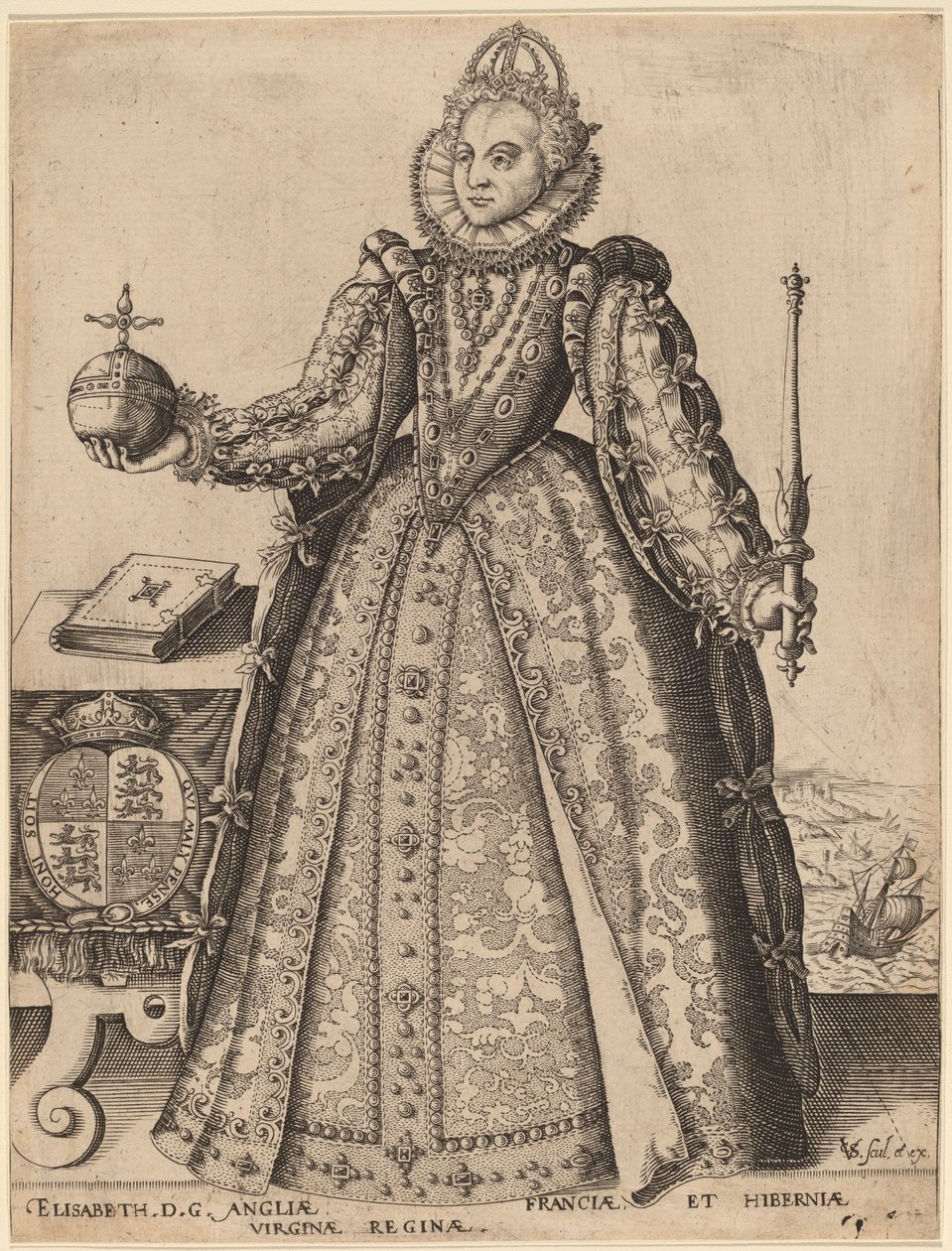 Elizabeth, Büyük Britanya Kraliçesi by Christoffel van Sichem I