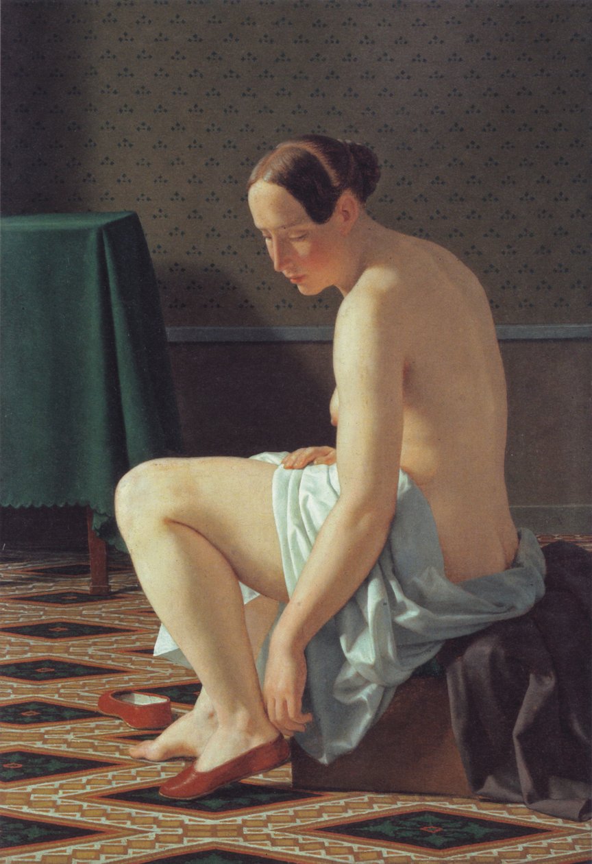 Terlik tavasını çeken kadın yok by Christoffer Wilhelm Eckersberg