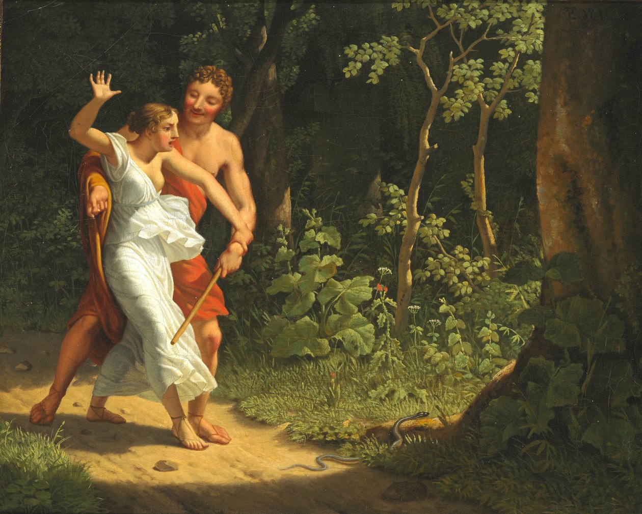 Ormanda bir baştan çıkarma sahnesi by Christoffer Wilhelm Eckersberg