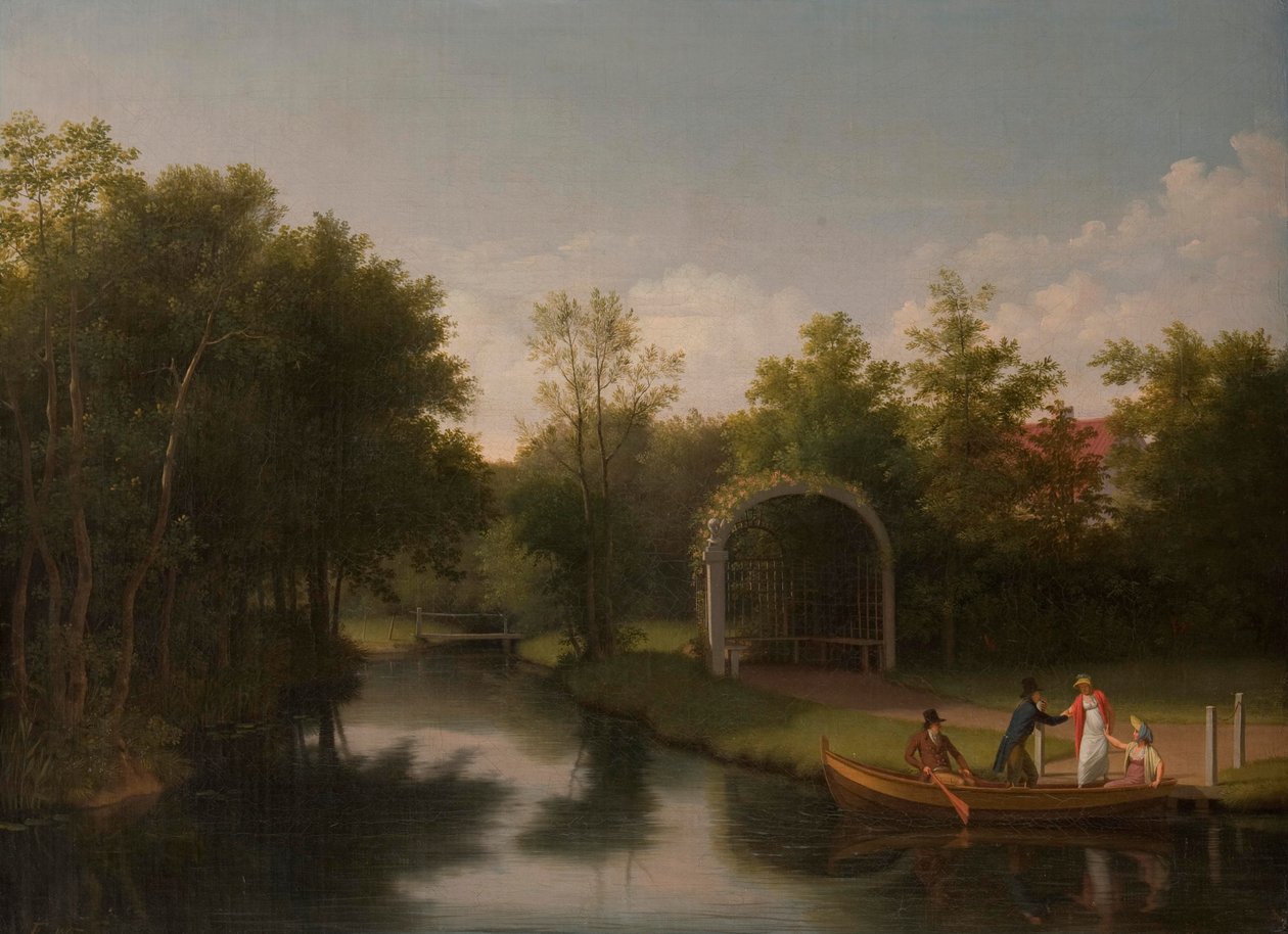 Sanderumgård malikanesinin parkında çardak by Christoffer Wilhelm Eckersberg