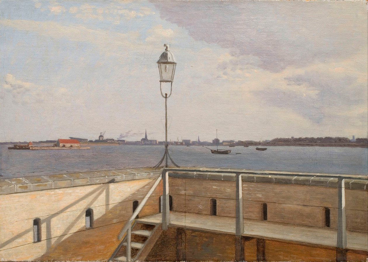 Uzakta Kopenhag ile Trekroner Bataryasından görünüm by Christoffer Wilhelm Eckersberg