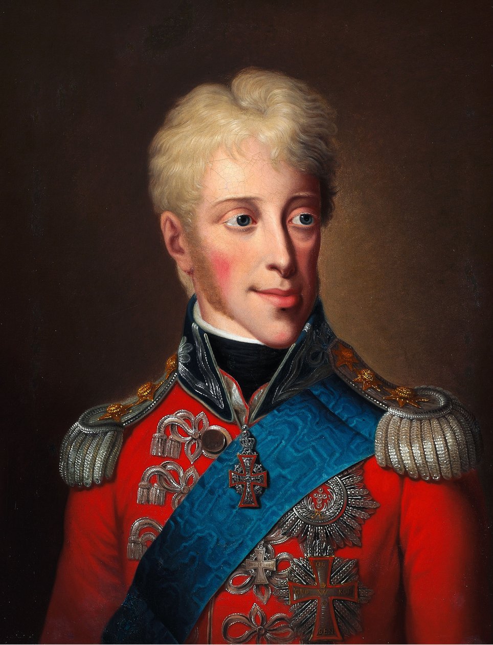Kırmızı ceketli ve Fil Nişanı ile Frederik VI (1784-1839) portresi by Christoph Wilhelm Wohlien