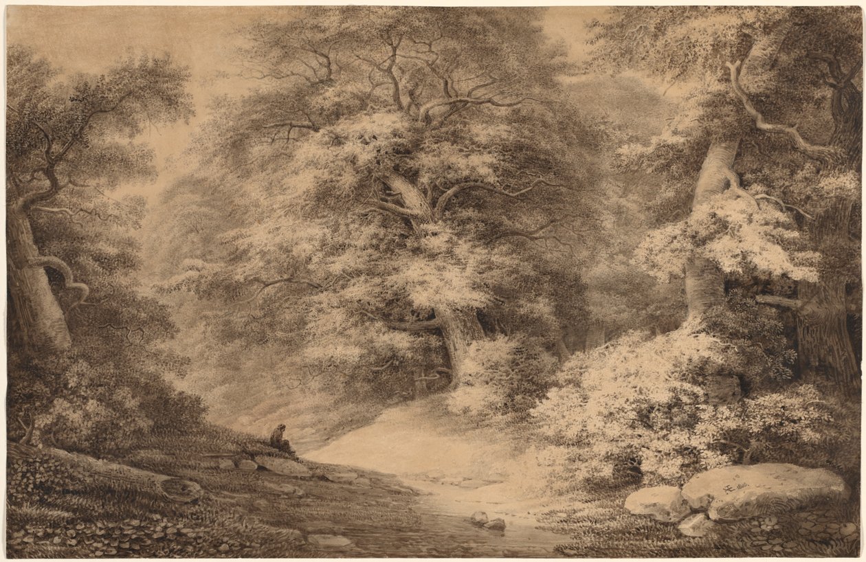 Dinlenen Yolculu Kayın Ağacı, 1803. by Christoph Nathe