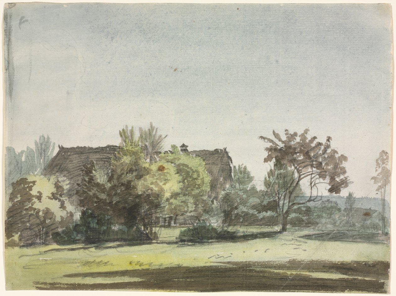 Ağaçların Arkasındaki Çiftlik Evi, c. 1790. by Christoph Nathe