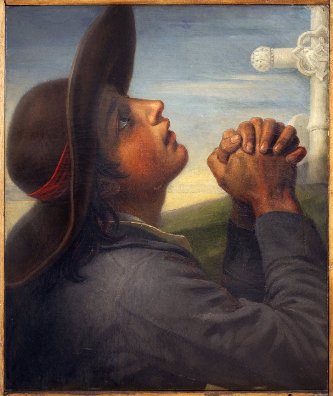 Köylü kellesi satıldı. Thomas Degeorge (1786-1854), tuval üzerine yağlıboya, yaklaşık 1830, Bonchamp