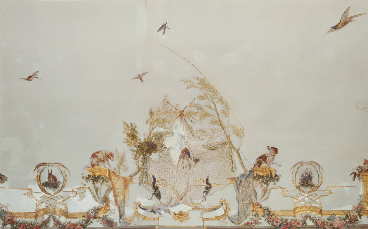 Grande Singerie, detay, 1735 dolayları (duvar resmi) by Christophe Huet