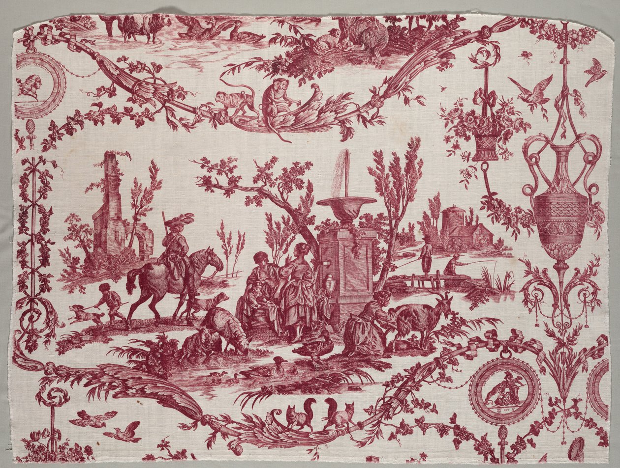 Copperplate Baskılı Pamuk Parçaları, c. 1789. by Christophe Philippe Oberkampf
