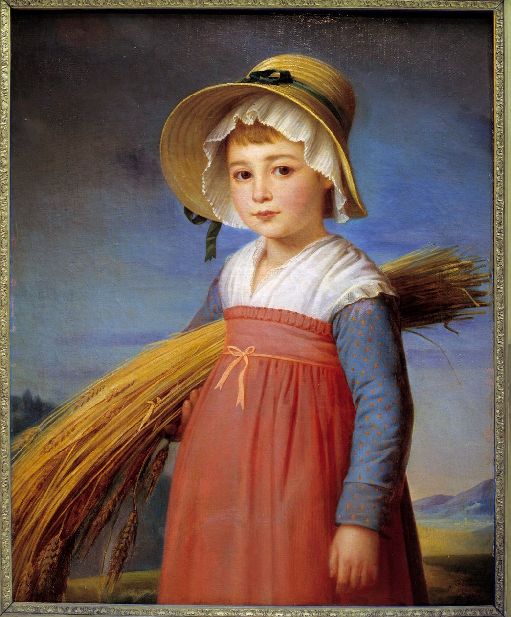 La petite gleaneuse Tablosu Christophe Degeorge (1786-1854) 19. yüzyıl Musee Bargoin, Clermont Ferrand (Clermont-Ferrand) by Christophe Thomas Degeorge