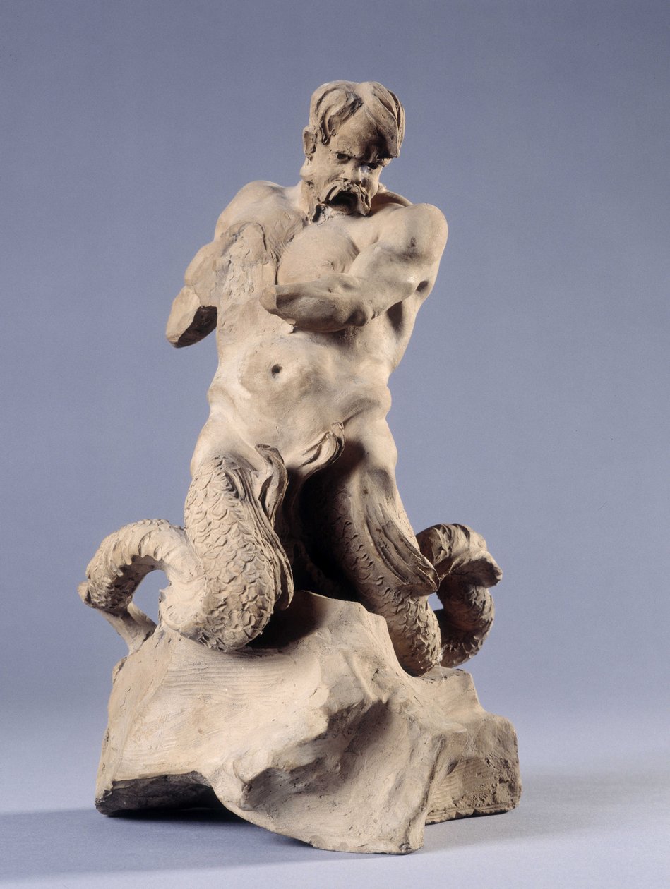 Triton. Taş heykel by Christophe Veyrier