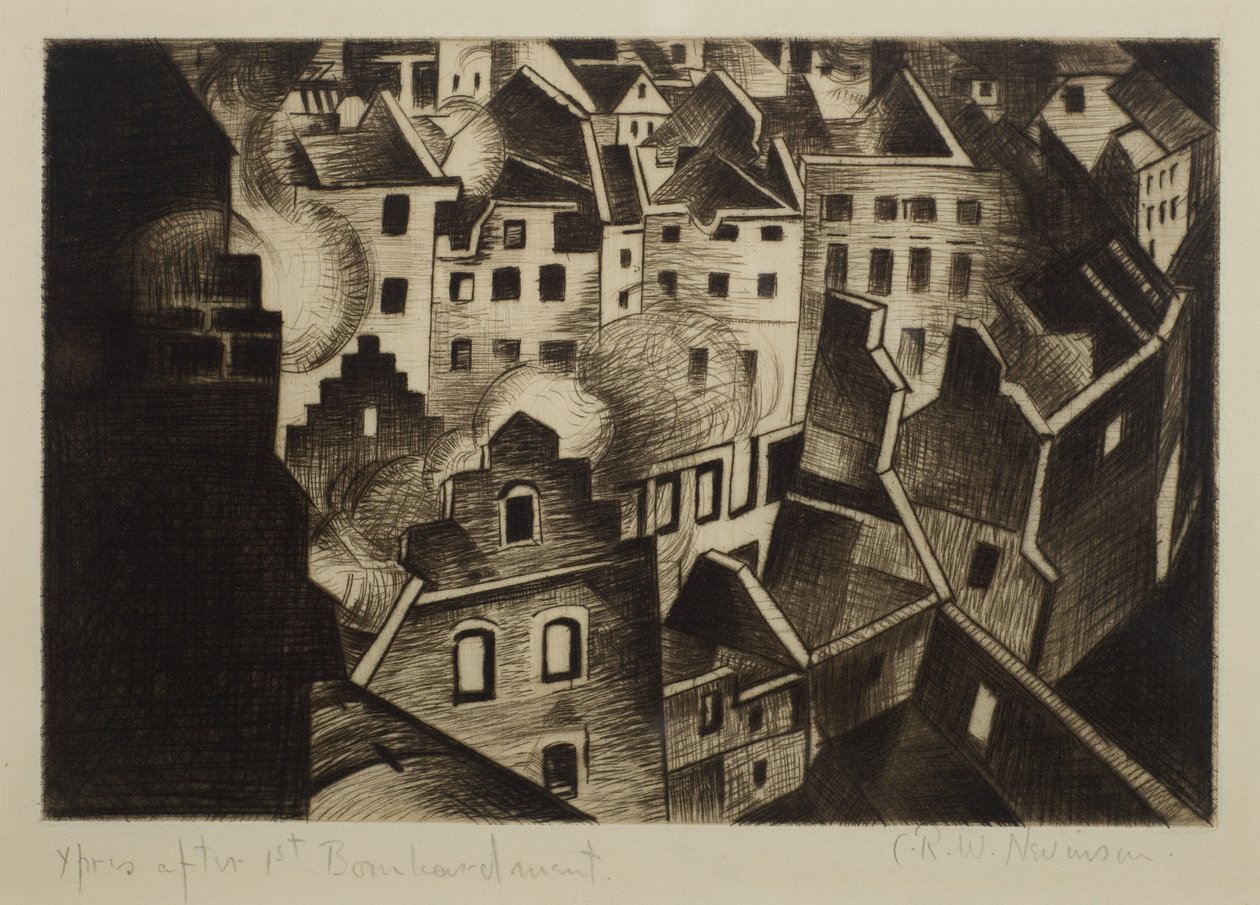 1. bombardımandan sonra Ypres, 1916 (kuru nokta) by Christopher Richard Wynne Nevinson