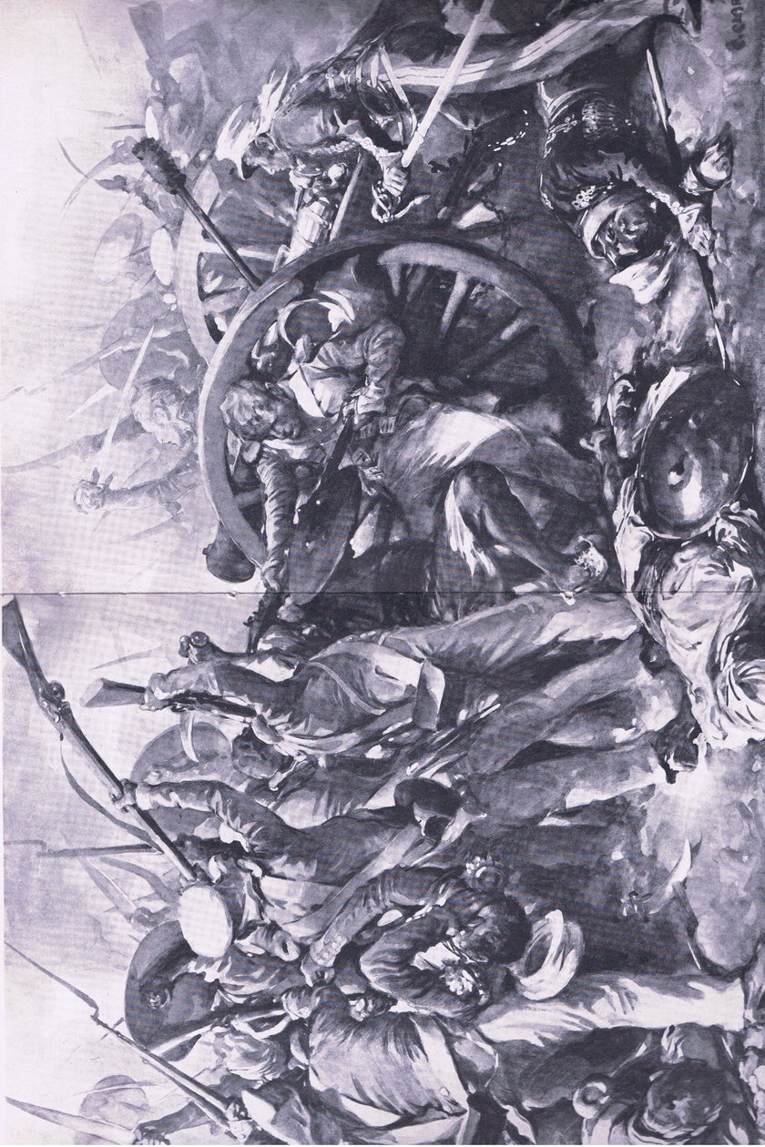 Meanee Muharebesi, 17 Şubat 1843: Silahlı dövüş, İngiliz Kara ve Deniz Savaşlarından bir çizim, 1915 by Christopher Clark