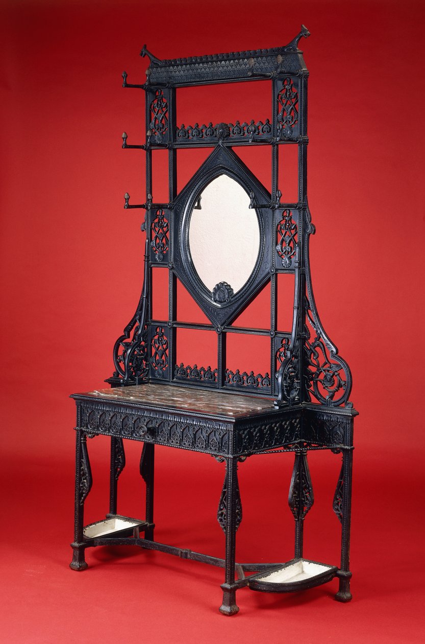Coalbrookdale dökme demir holstand (dökme demir, mermer, ayna) by Christopher Dresser